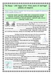 English Worksheet: Mr Busy is still very happy after three years of marriage!