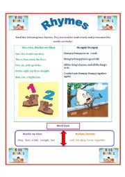 English Worksheet: Rhymes