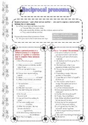 English Worksheet: Reciprocal pronouns