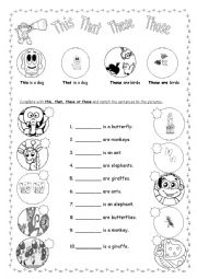 English Worksheet: This - That - These - Those