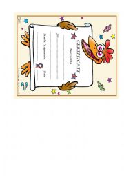 English Worksheet: certificate