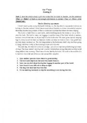 English Worksheet: Reading 