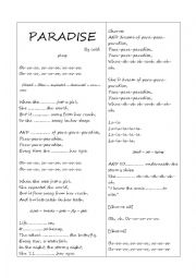 English Worksheet: song: Paradise