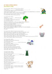 English Worksheet: If I had a million dollars