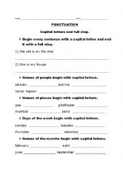 English Worksheet: punctuation