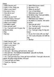 English Worksheet: Dialogs for young learners