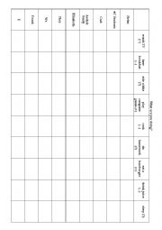 English Worksheet: Present Continuous Grid