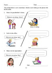 English Worksheet: What are you doing?  Part 1