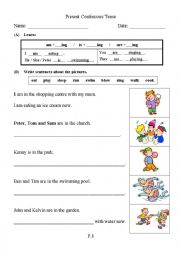 English Worksheet: What are you doing? Part 2