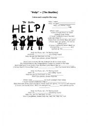 English Worksheet: Help - The Beatles