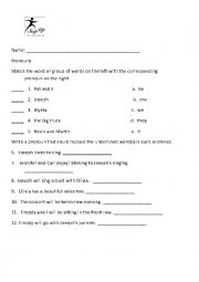 English Worksheet: Pronoun english class 4