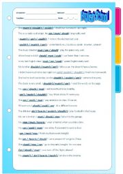 English Worksheet: elementary modal verbs. Multiple choice part three.