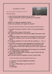 English Worksheet: Listening : Air pollution in China BBC 6 min 