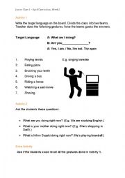 Present Continuous Worksheet