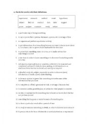 English Worksheet: Experiment related words- Vocabulary exercise