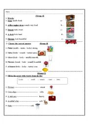 English Worksheet: describing objects through senses
