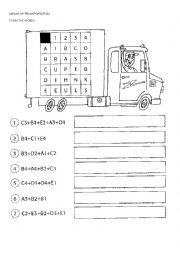 English Worksheet: means of transportation