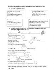 English Worksheet: Somewhere Over The Rainbow