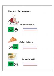 English Worksheet: Food