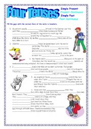 English Worksheet: Four Tenses