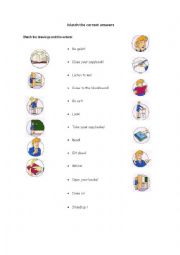 English Worksheet: Classroom English