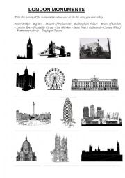 English Worksheet: London Monuments
