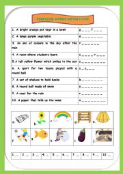 English Worksheet: Compound Definitions