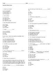 English Worksheet: Placement Test