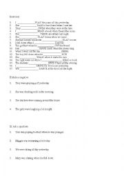 English Worksheet: Past continuous easy exercises