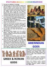 Picture-based conversation : topic 62 - Greek & Roman gods vs Ameridian ones