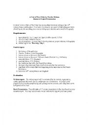English Worksheet: A Tale of Two Cities Research Project