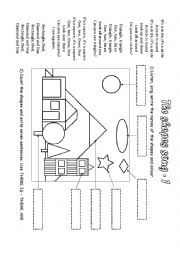 English Worksheet: The shapes song  1