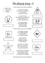 The shapes song 2 - ESL worksheet by adelebs