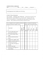 English Worksheet: Common Errors on Agreement