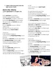 English Worksheet: Shakira Ft. Rihanna - Cant Remember to Forget You