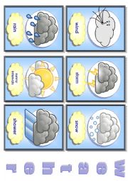 English Worksheet: Weather. Flash-cards. Part I.