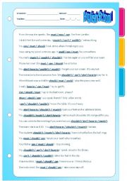 Modal verbs. Multiple choice. part four.