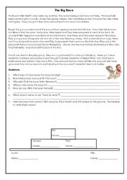 English Worksheet: The Big Race