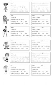 English Worksheet: Personal questions pair work