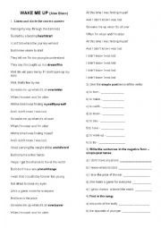 English Worksheet: WAKE ME UP