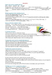 English Worksheet: READING