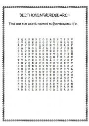 BEETHOVEN WORDSEARCH