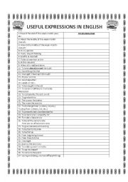 USEFUL EXPRESSIONS IN ENGLISH