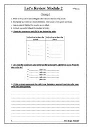 English Worksheet: Lets Review Module 2- 7th form