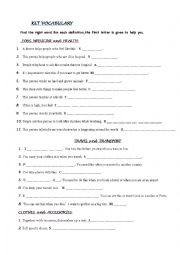 English Worksheet: KET VOCABULARY