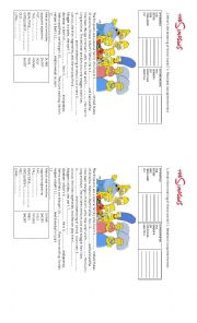 English Worksheet: The Simpsons Family