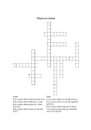 English Worksheet: Places in a town