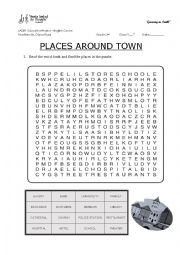 English Worksheet: Places around town