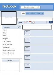 English Worksheet: Facebook page 