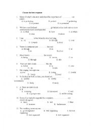 English Worksheet: Mixed grammar and vocabulary test